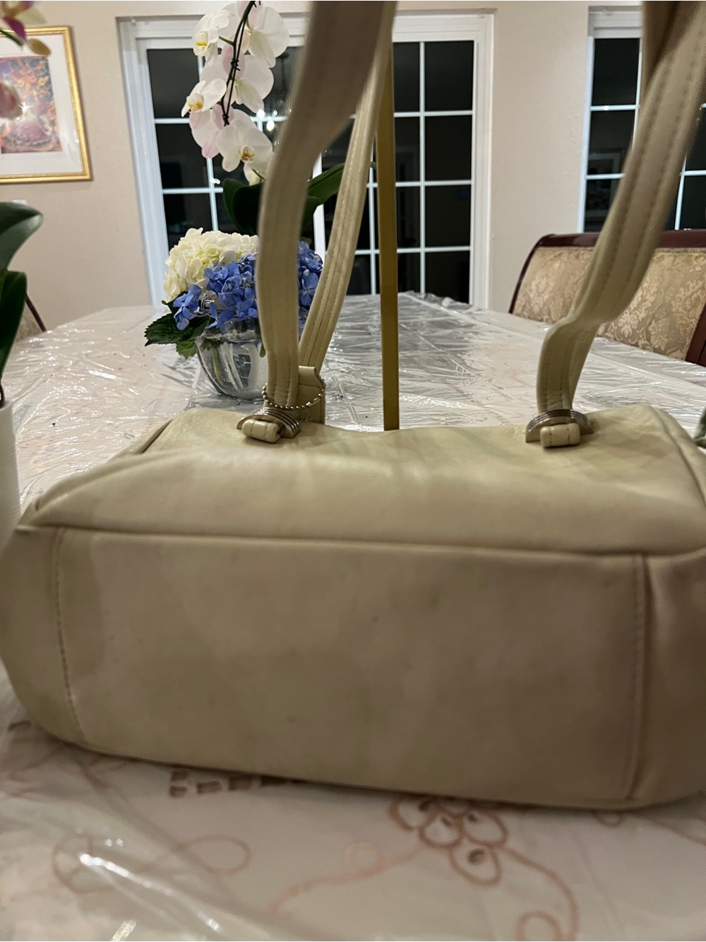 Jacqueline Ferrar Genuine Leather Ivory Shoulder Bag | Classic Purse - Picture 10 of 13
